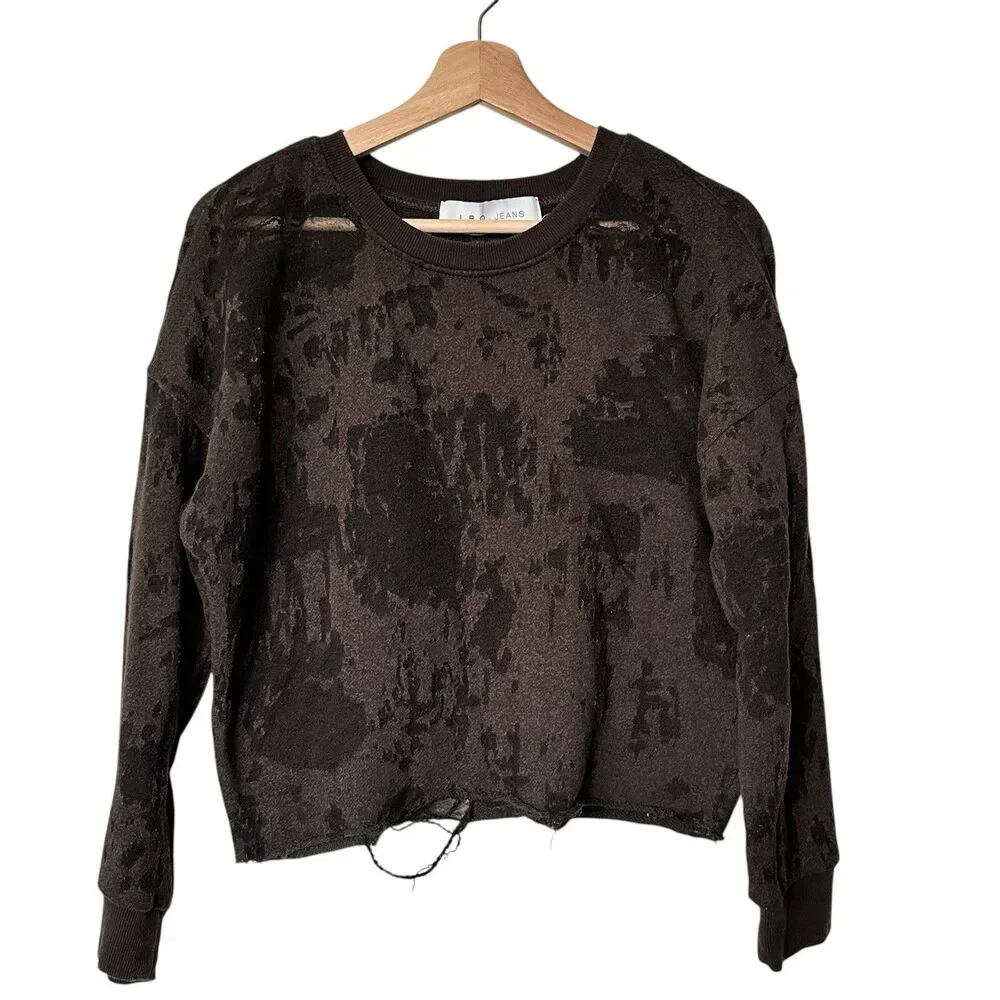IRO Jeans Sweatshirt S women’s Camo Burnout distressed Avant garde grunge